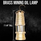 K Exclusive Brass Mining Oil Lamp   Brass   Glass Construction   7 1 4    Tall