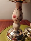 Homco Home Interiors Two Candlesticks Candle Holders Pink Floral 7 5  Tall Metal