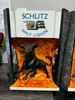 2 Vintage 1968 Schlitz Malt Liquor 3d Bull Figure Plastic Beer Sign