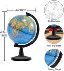 World Globe Earth Map Rotating Geography Ocean Classroom Learning Desktop