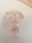 Vintage Pink Etched Frosted Glass Perfume Bottle Pyramid Triangle Bull Head