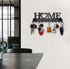 1pc Black Metal Wall Key Holder Wall Mount Sweet Home 10 Hook Key Rack - New