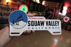 Rare 1960 Olympics Squaw Ski California Painted Metal Plate Topper Metal Sign