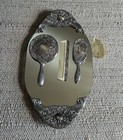 Vintage Silvertone Vanity Set Mirror Tray With Handheld Mirror  Comb And Brush 