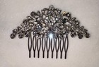 Elegant Vintage Silver Tone Sparkling Rhinestone Bridal Hair Comb 