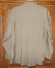 A New Day Womens Size L Khaki Crinkle Long Sleeve Button Blouse Chiffon