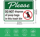 2pcs Please Do Not Dispose Poop Bags In This Trash Bin Stickers  Self-adhesive W