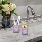Purple Bathroom Accessories Set  Glass Toothbrush Holder And Soap Dispenser  Gol