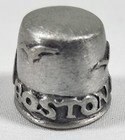 Vintage Signed Pewter Boston Mass Sailboat Souvenir Thimble Nautical Beach 