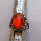 Rare Ancient Roman Silver Ring Engraved Beautiful Red Stone Authentic