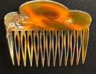 Vintage Sterling Silver  tortoise Colored Hair Comb  France 21 7 Grams 3 