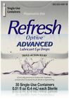 Refresh Optive Advanced Lubricant Eye Drops Triple Action Relief 30 Ct Pack Of 3