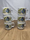 Vintage Monopoli Italy Porcelain Espresso Demitasse Cups Set Of 6 Floral