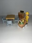 Little Tikes Vintage Dollhouse Furniture Mixed Lot 9 Piece s Includes 2 Dolls