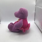 Vtg Russ Berrie Chenille Teddy Bear Handemade Purple Pink Dress Flower Retired
