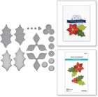 Spellbinders Stitched Poinsettia   Holly Etched Dies  Metal 