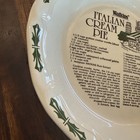 Vintage Watkins 1983 Italian Cream Pie Recipe Ceramic Pie Plate 11 Inch Usa