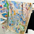 Water Park Print Pure Twill Silk Large Wrap Scarf Stole Square Shawl Hijab 53 
