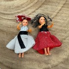 Two Vintage Miniature Plastic Ethnic Dolls  Miniature Plastic Ethnic Dolls
