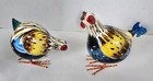 Vtg Gallo Ceramic Rockin Rooster Chicken Set Of 2 Handpainted Farmhouse Cottage 