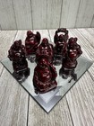 Vtg Chinese Buddha Carved Figurines And Mirror Sculpture Statue 2  Tall Set 6