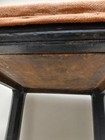 Vintage Georgian Style Oak Upholstered Bench Stool Footstool Vanity Seat