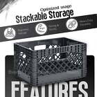 Storage 24qt Plastic Heavy-duty Milk Crate  Black