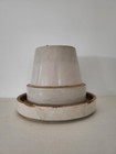 Buckeye Pottery Blue Ribbon Vintage Stoneware Chicken Waterer With Base