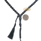 Black Prayer Islamic Beads - Dyed Citrus Wood Tasbih - Handcrafted 8mm 99-beads