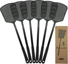 Fly Swatters 6 Pack - Plastic Fly Swatter With Heavy Duty Grip  Black