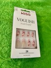 Kiss Voguish Fantasy French Medium Almond Press-on Nails Pink Butterfly Fv127x