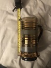 Vintage Gold Stripe Glass Cocktail Pitcher 1960s