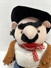 Vtg Pbc Int Plush Sitting Cowboy Musical Stuffed Animal Not Working Needs Repair