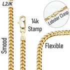 14k Gold Plated Cuban Chain Slim Miami Link 3mm - 20 in Men s   Women s Necklace