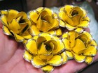 Five Yellow Roses  Metal Flowers For Crafts  Jewelry  Rose Flower Heads A1