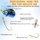 Walleye Rig With  4 Baitholder Double Hooks - 7pcs Crawler Harness For Walleye