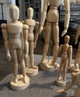 Lot Of 7 Wooden Artist Mannequins Mixed Sizes 12    8    5 5    Art Drawing Figures