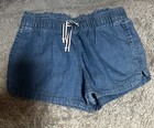 Gap Kids Blue Denim Pull On Shorts Elastic Waist Drawstring Girls Size S  6 7