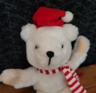 Vintage Htf 7  Russ Berrie Christmas White Teddy Bear Plush Stuffed Animal  292