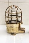 Ship Salvaged Antique Original Brass Ceiling Wall Mount Bulkhead Nautical Light