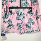 Nwt Disney Stitch Girls Pajama Shorts Set Pink Blue Size Medium 7 8 Long Sleeve