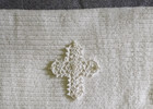 New Gift Handmade Crochet Bead Cross Baptism christening Babys White Towel