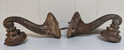 Antique Large Heavy Pair Cast Iron Exterior Wall Sconce Light Fixture Salvage