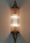 Antique Vintage Art Deco Brass   Glass Rod Ship Light Wall Sconces Lamp
