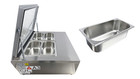 32  W 4 Pan Countertop Gelato Ice Cream Display Freezer  Stainless Steel