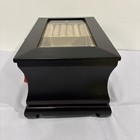 Vintage Dark Wood Glass Top Dresser Jewelry Box The Bombay Company W key 10   x6 5