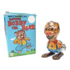 Mechanical Hopping Bobby Bear Vintage 1960 s Marx Tin Litho Wind-up Toy W  Box