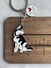 Husky Enamel Keychain Silver Metal