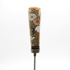Antique Tall Flowers And Birds Satsuma Hatpin Hat Pin