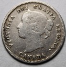 Canada 1900 Oval 0 s Silver 5 Cents  Queen Victoria  c127 